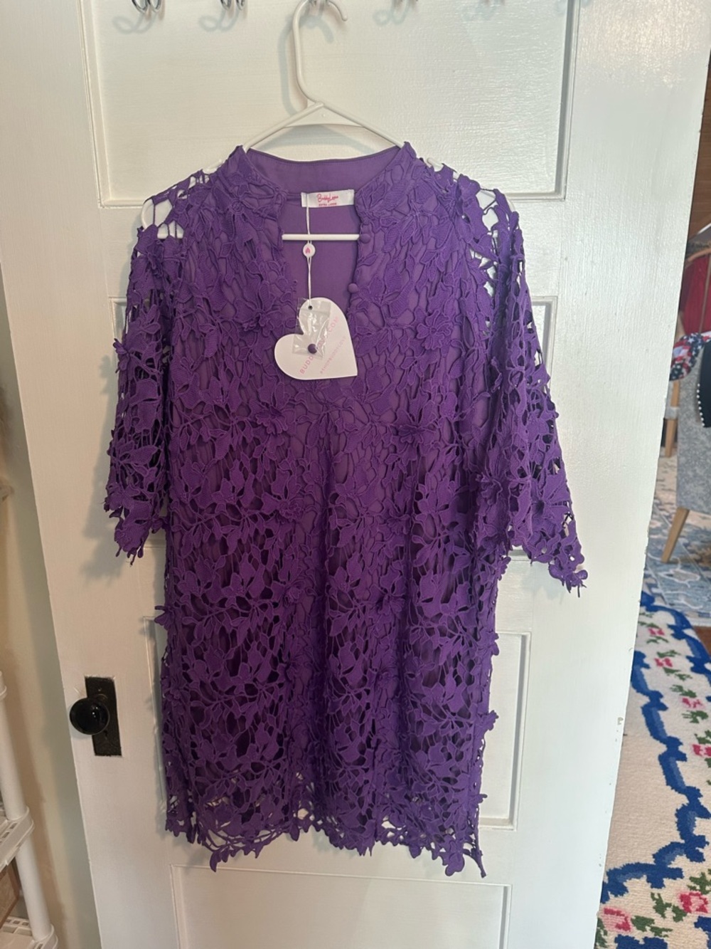Buddy Love Lavender Purple Floral Lace Tunic